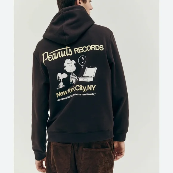 Peanuts Records Graphic Hoodie Unisex Men Women Fleece NWOT - Picture 11 of 12